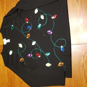 Christmas pull over shirt size 1x Black.